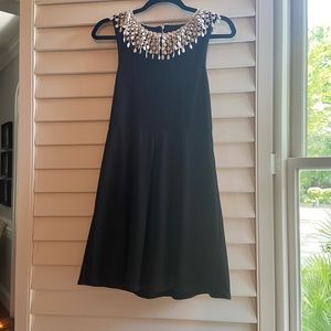 Free People Black Dress w/ cream lace collar XS